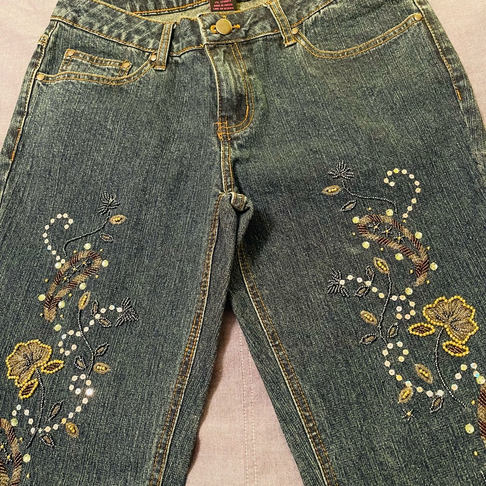 Willi Smith Jeans Women's 6 Embroidered with beads - Picture 2 of 7